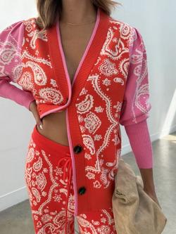 Never Fully Dressed Copenhagen Bandana Cardigan, Pink - view 2, Pink