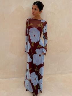 Never Fully Dressed Poppy Aria Dress, Burgundy/Blue, Burgundy And Blue