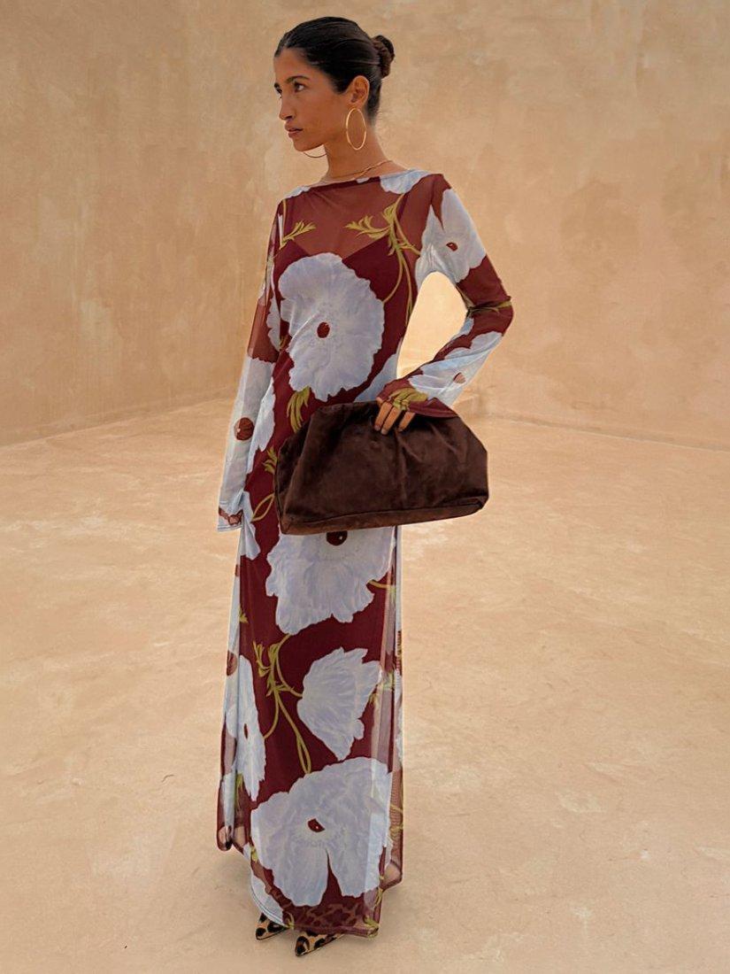 never fully dressed burgundy & blue poppy aria dress Burgundy & Blue Poppy Cardigan main image 0