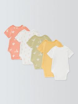 John Lewis Baby Goose Bow Short Sleeve Bodysuits, Pack of 5, Multi - view 2, Multi