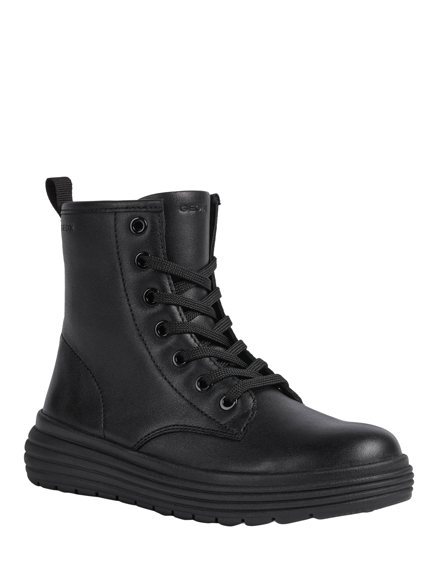 Product image 2 of 6, which shows Geox Kids' Phaolae Nappa Leather Ankle Boots, Black, EU35