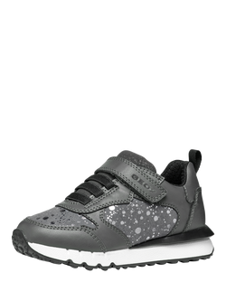 Geox Kids' Fastics Low Cut Trainers, Dark Grey - view 2, Dark Grey