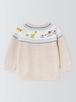 John Lewis Baby Safari Cardigan, Natural - view 2, Natural