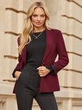 Sosandar Single Button Blazer, Burgundy