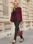 Sosandar Single Button Blazer, Burgundy