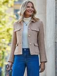 Sosandar Gold Buttoned Boucle Jacket