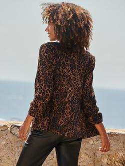 Sosandar Leopard Blazer - view 2, Brown/Multi