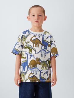 John Lewis Kids' Dinosaur Print T-Shirt, Multi, Multi