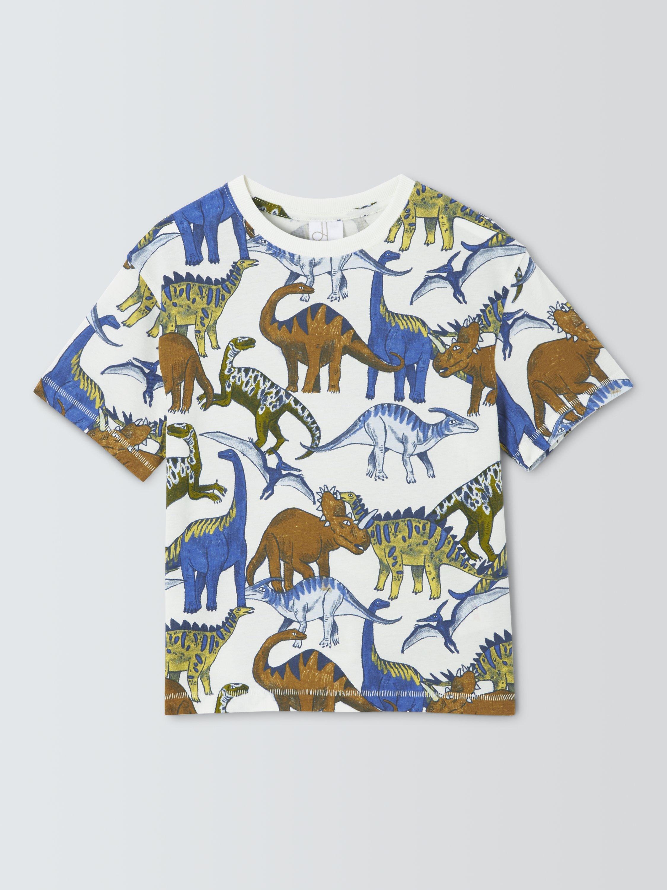 Product image 1 of 3, which shows John Lewis Kids' Dinosaur Print T-Shirt, Multi, 3 years