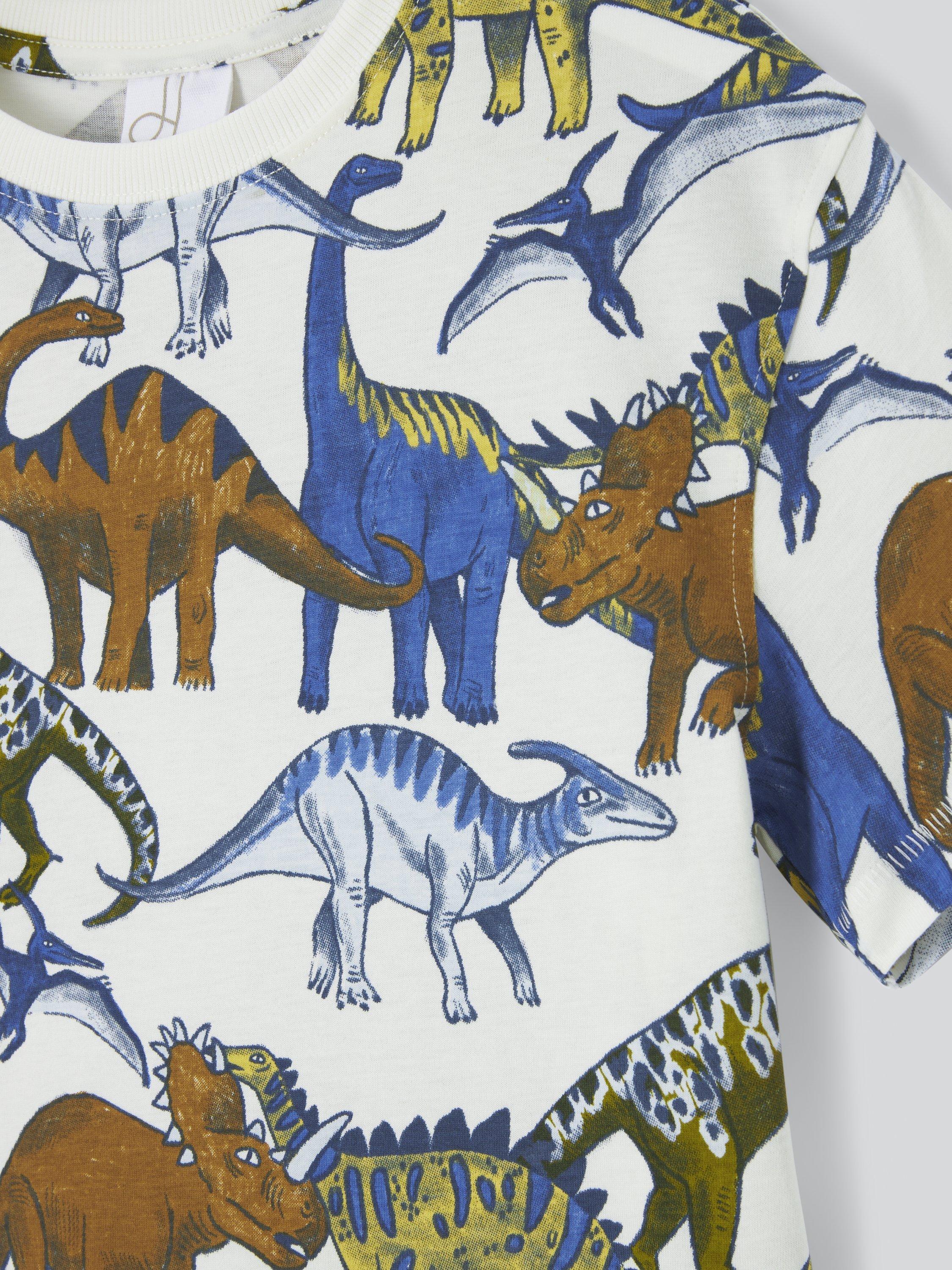 Product image 3 of 3, which shows John Lewis Kids' Dinosaur Print T-Shirt, Multi, 3 years