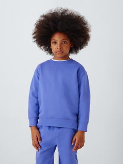 John Lewis Kids' Crew Neck Sweatshirt, Blue, Blue