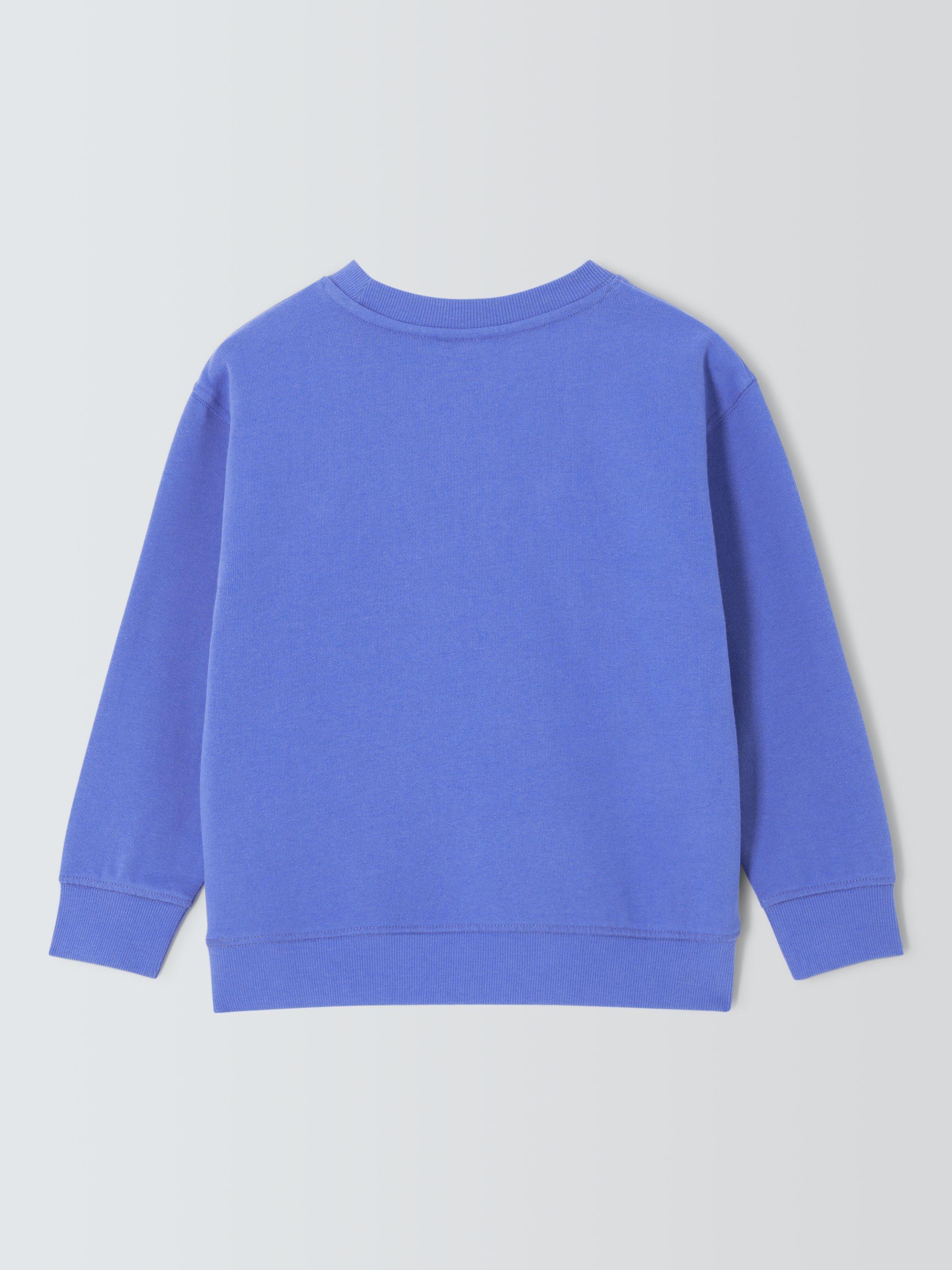 Product image 2 of 3, which shows John Lewis Kids' Crew Neck Sweatshirt, Blue, 3 years