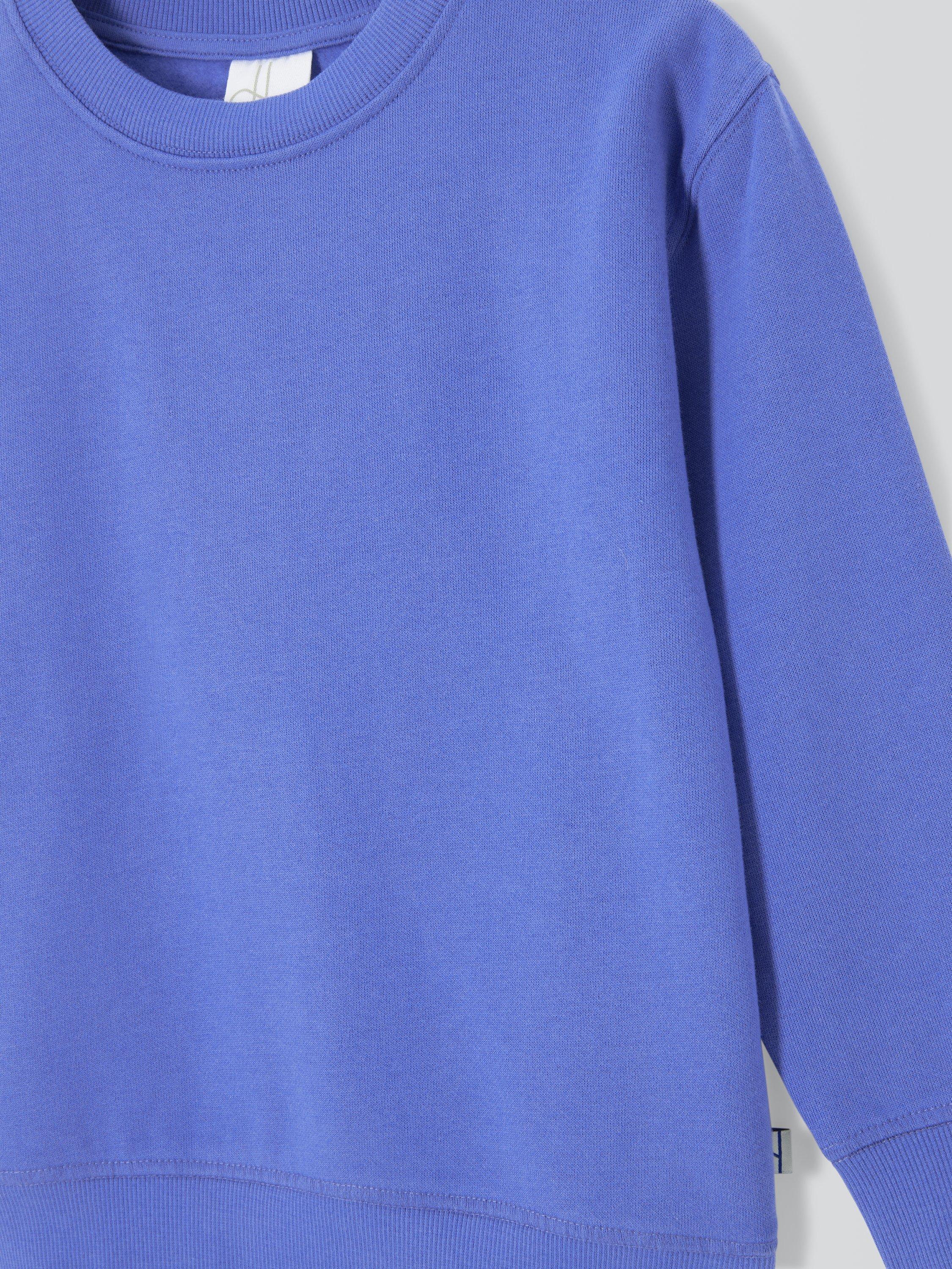 Product image 3 of 3, which shows John Lewis Kids' Crew Neck Sweatshirt, Blue, 3 years