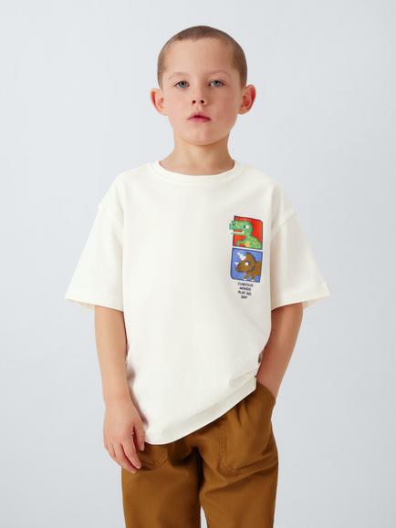John Lewis Kids' City Zoo Graphic T-Shirt, White Graphic, White Graphic