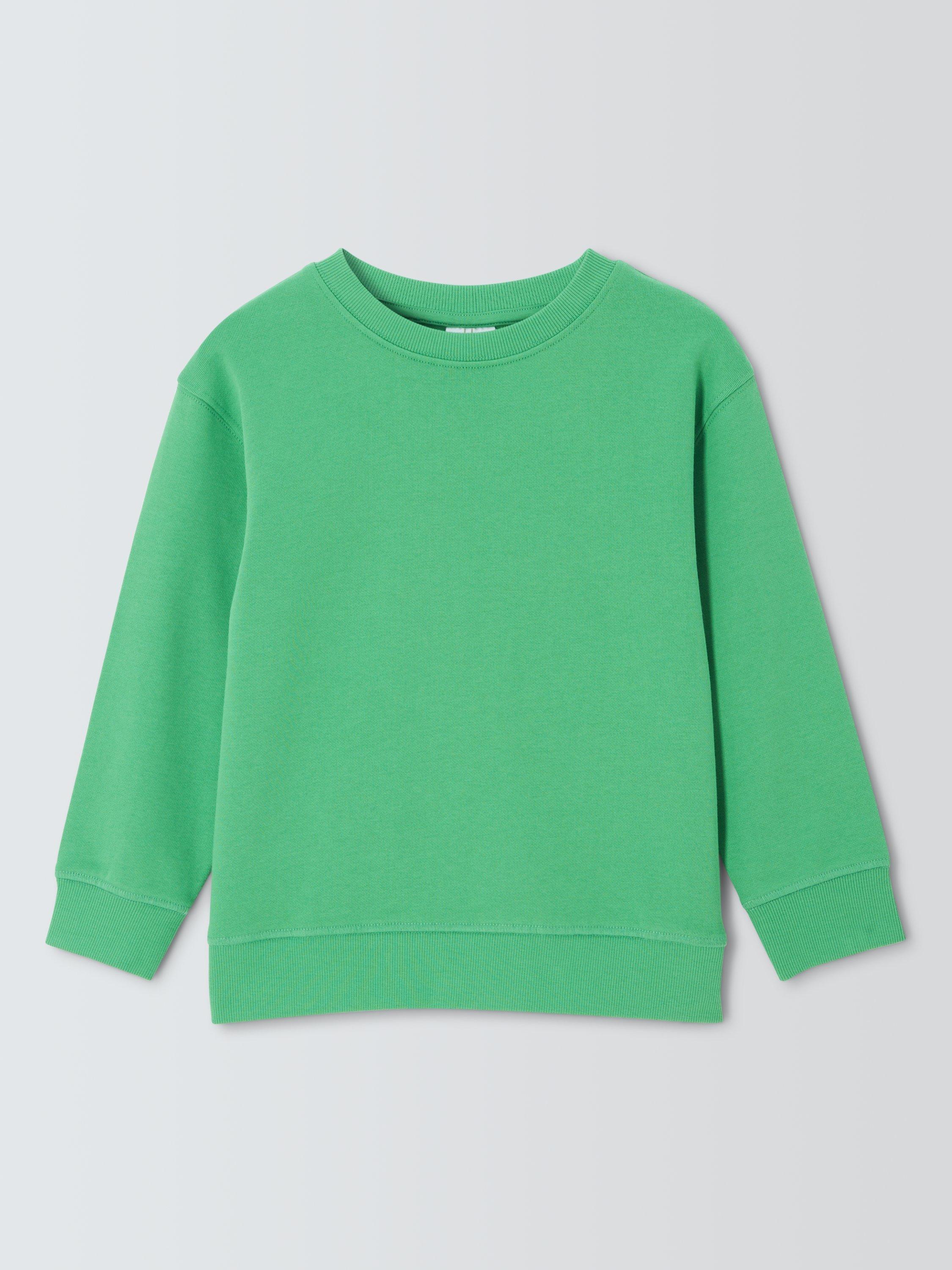 Product image 1 of 3, which shows John Lewis Kids' Crew Neck Sweatshirt, Green, 3 years
