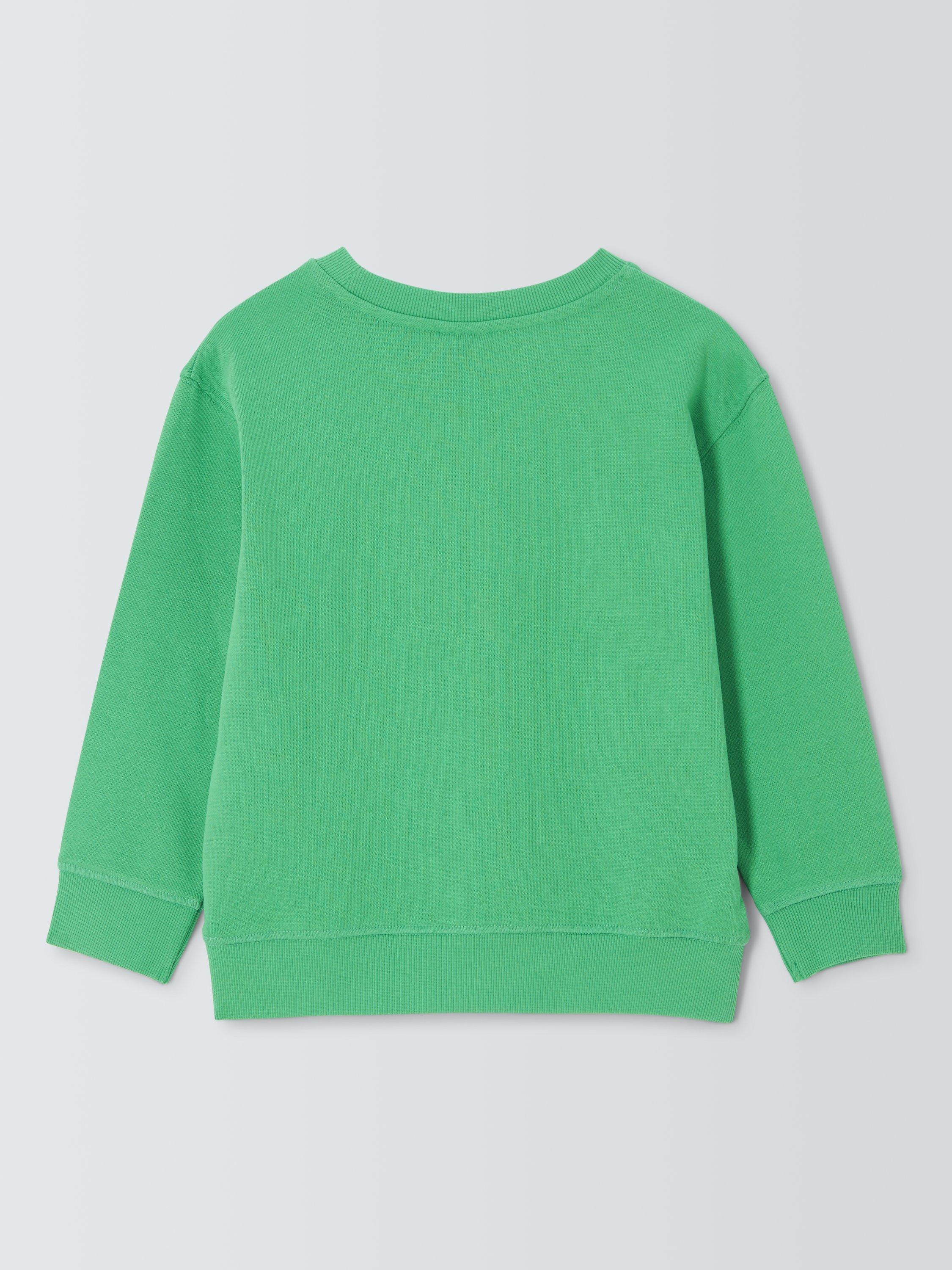 Product image 2 of 3, which shows John Lewis Kids' Crew Neck Sweatshirt, Green, 3 years