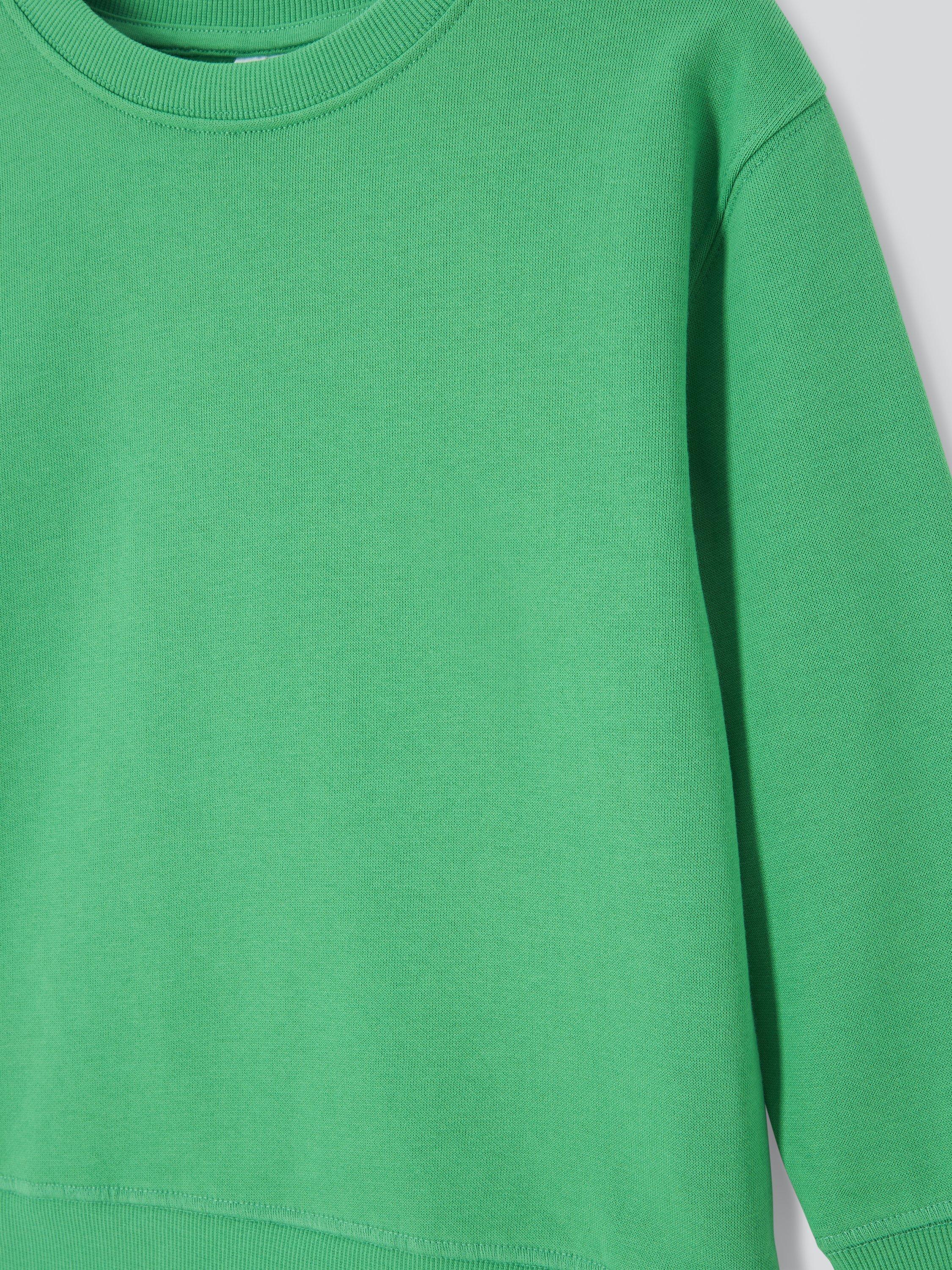 Product image 3 of 3, which shows John Lewis Kids' Crew Neck Sweatshirt, Green, 3 years