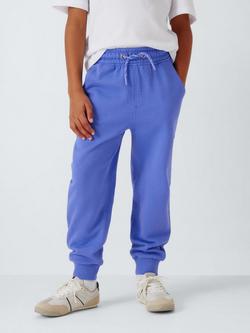 John Lewis Kids' Jersey Tapered Joggers, Blue, Blue
