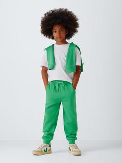 John Lewis Kids' Tapered Jersey Joggers, Green - view 2, Green
