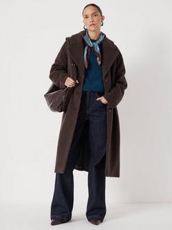 HUSH Wool Blend Cocoon Coat, Dark Brown