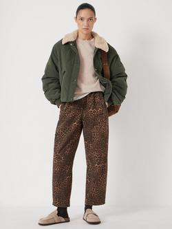HUSH Quilted Teddy Bomber Jacket, Green