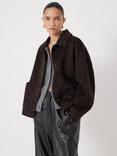 HUSH Wool Animal Print Collar Jacket
