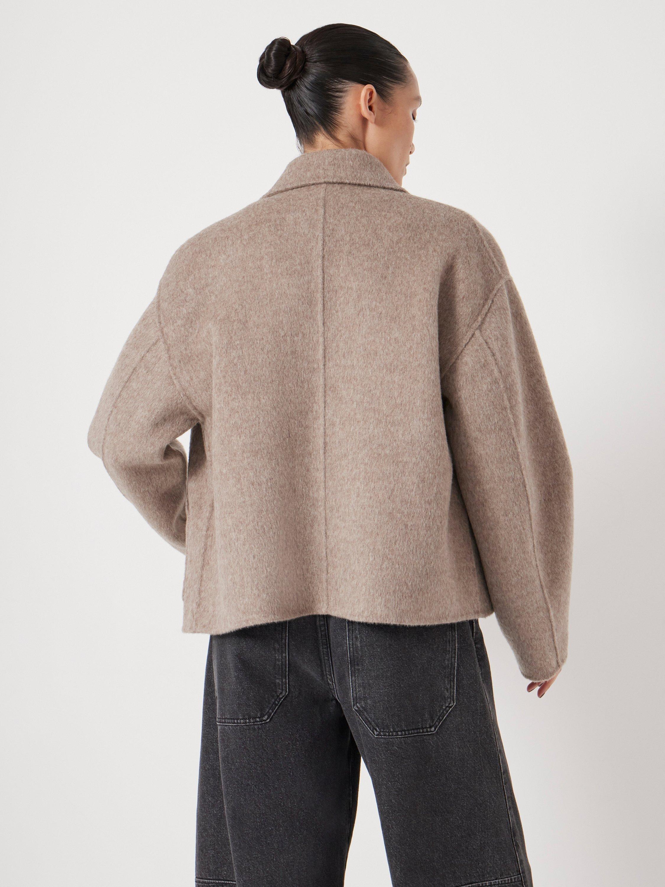 Product image 4 of 5, which shows HUSH Wool Collar Jacket, Oatmeal Marl, XS-S