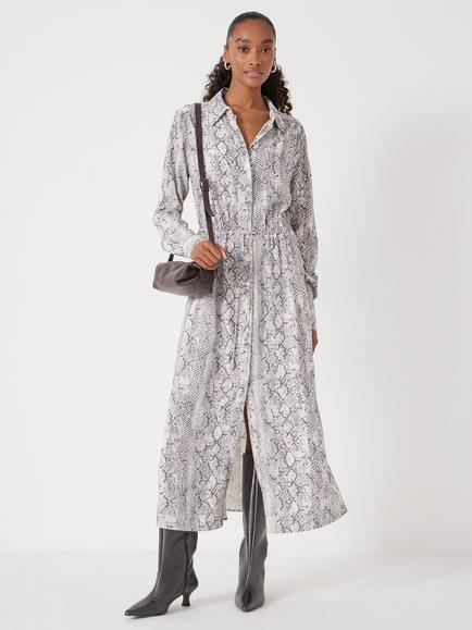 HUSH Rosey Snake Print Shirt Dress, Grey, Grey