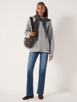 HUSH Cora Chunky Cashmere Jumper, Light Grey Marl - view 2, Light Grey Marl