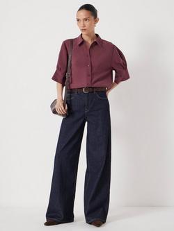 HUSH Lalia Air Flow Short Sleeve Shirt, Burgundy Purple - view 2, Burgundy Purple