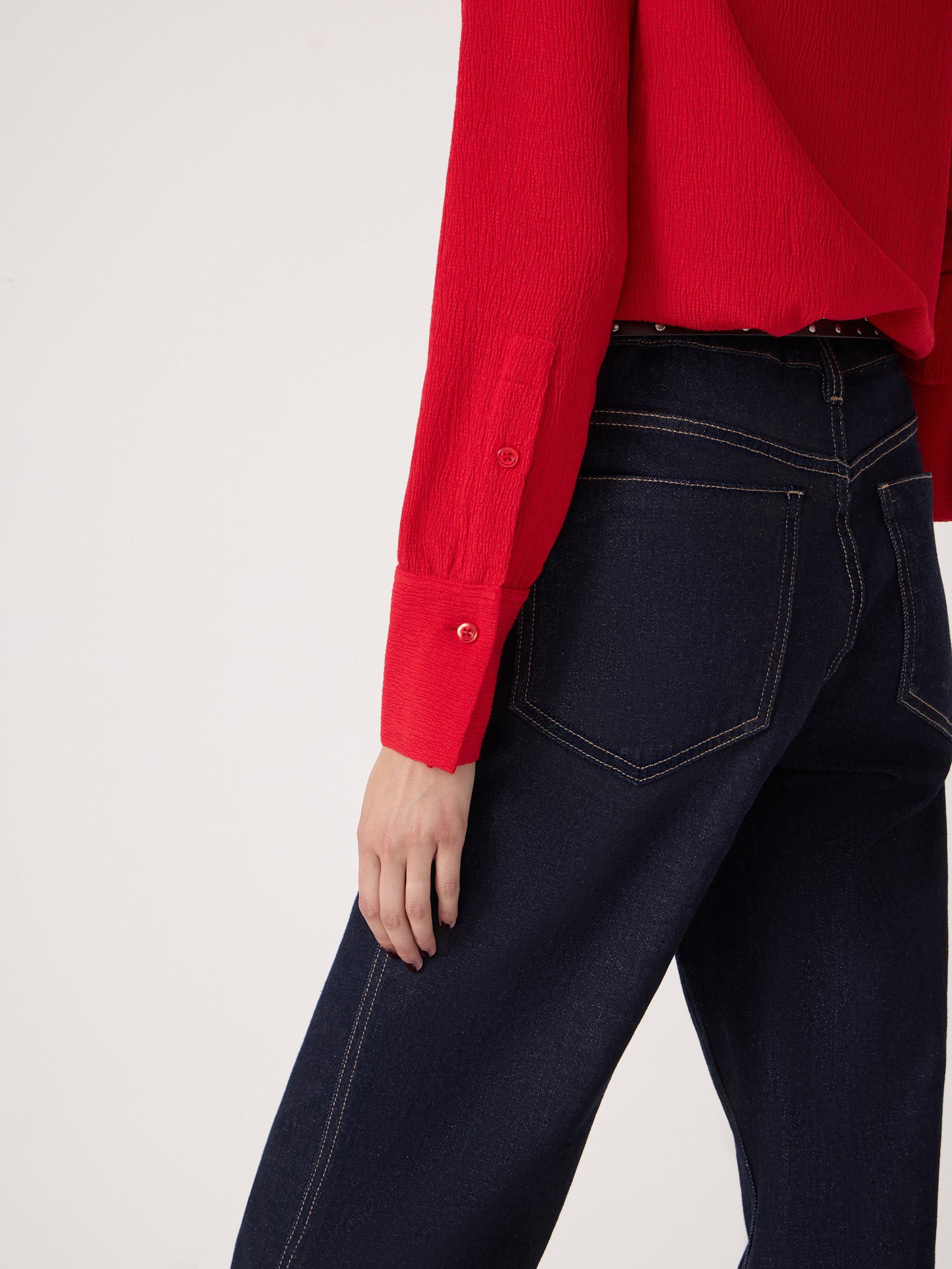 Product image 4 of 5, which shows HUSH Textured Slim Fit Shirt, Red, XXS