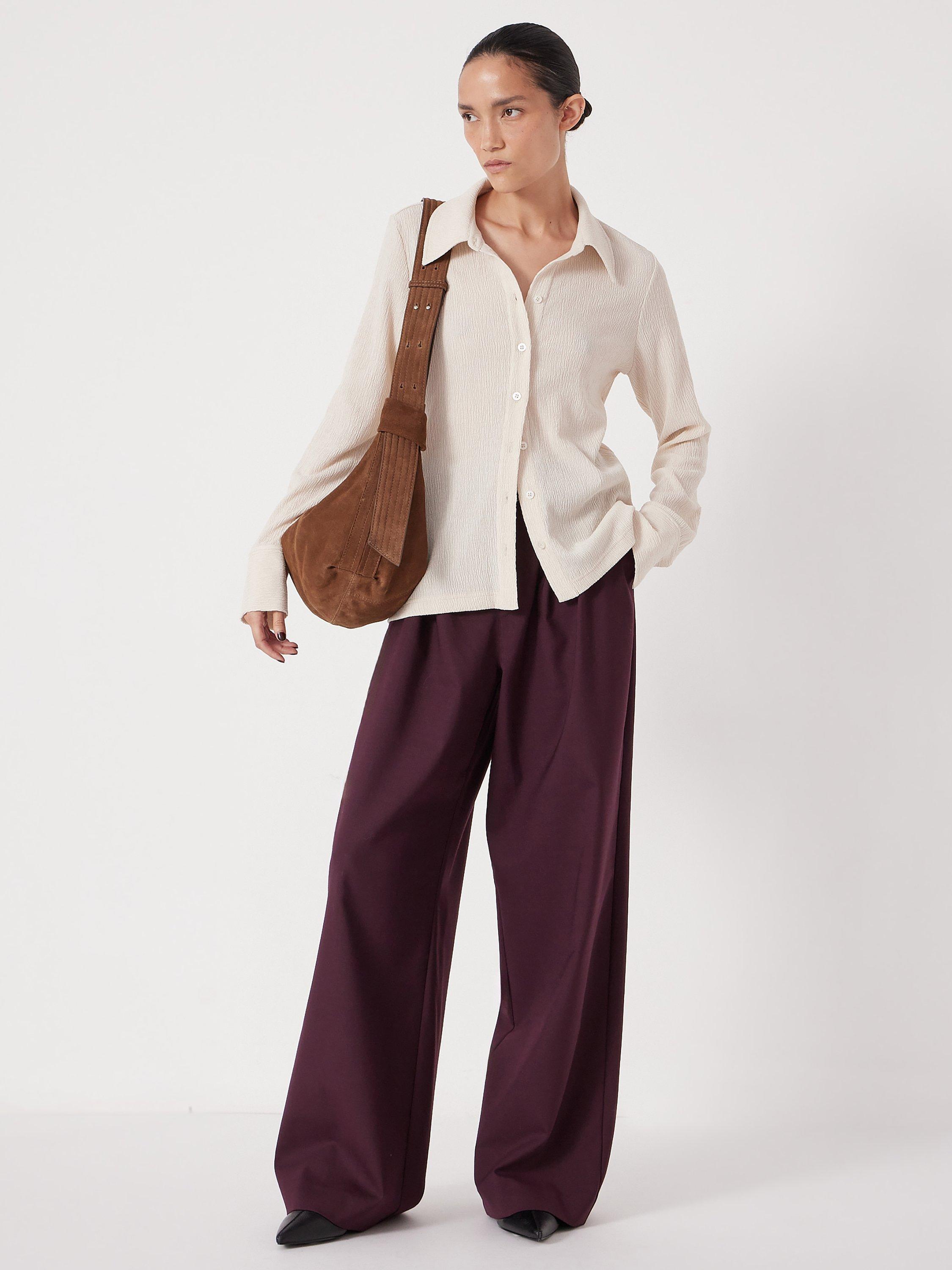 Product image 1 of 5, which shows HUSH Textured Slim Fit Shirt, Almond, XXS