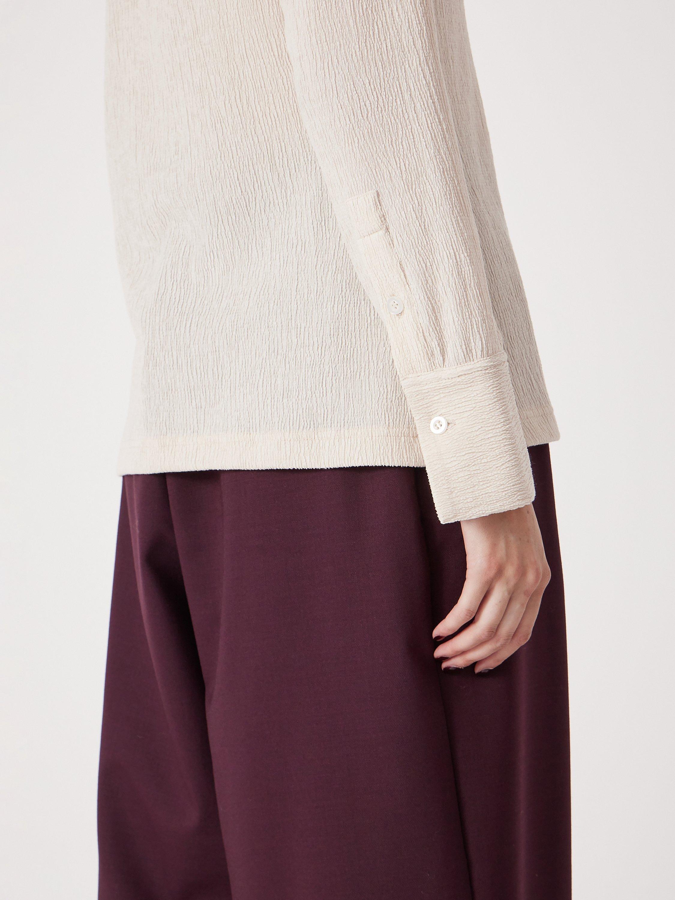 Product image 4 of 5, which shows HUSH Textured Slim Fit Shirt, Almond, XXS