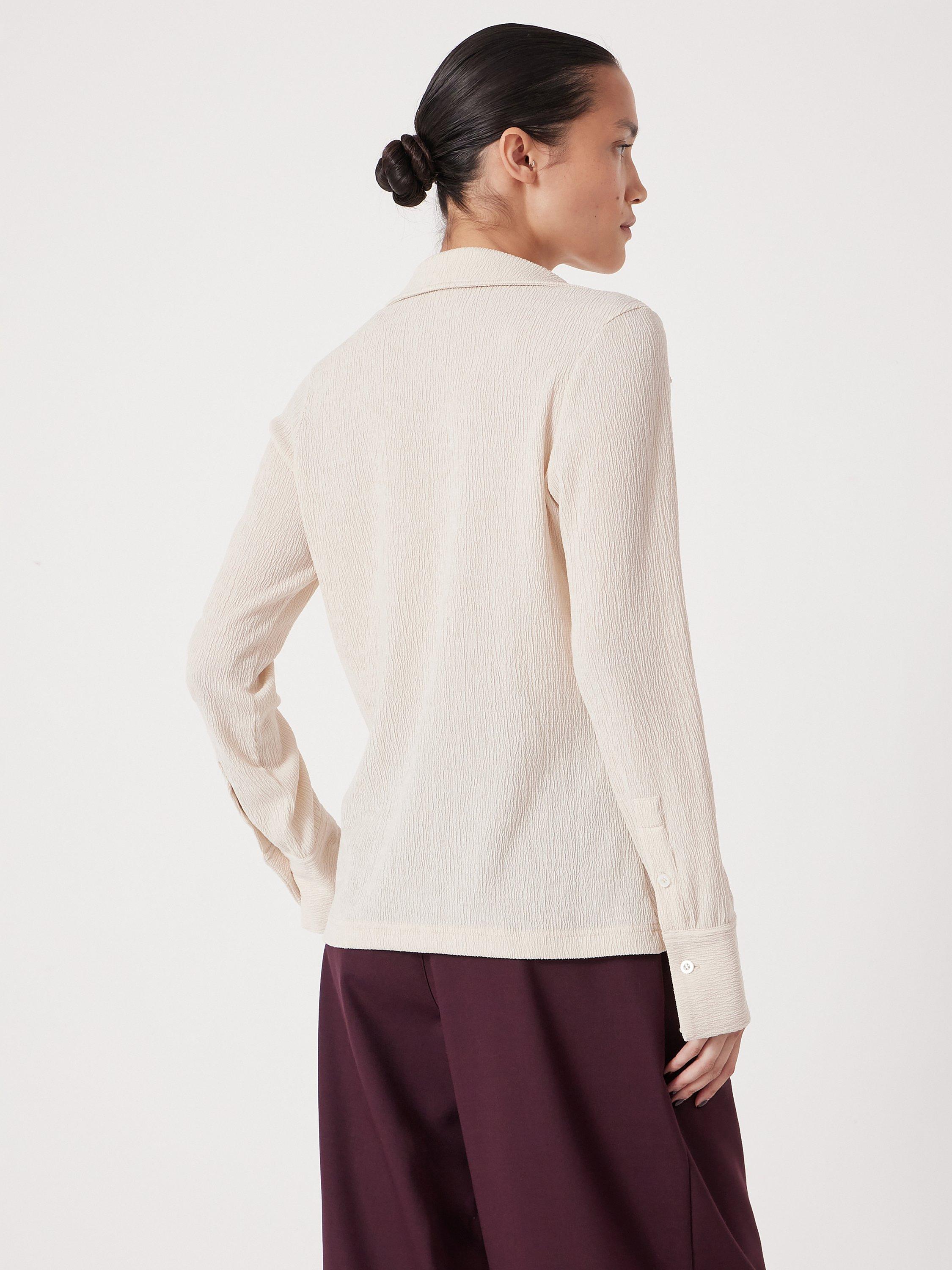 Product image 5 of 5, which shows HUSH Textured Slim Fit Shirt, Almond, XXS