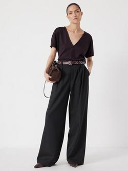 HUSH Short Sleeve V-Neck T-Shirt, Plum Purple