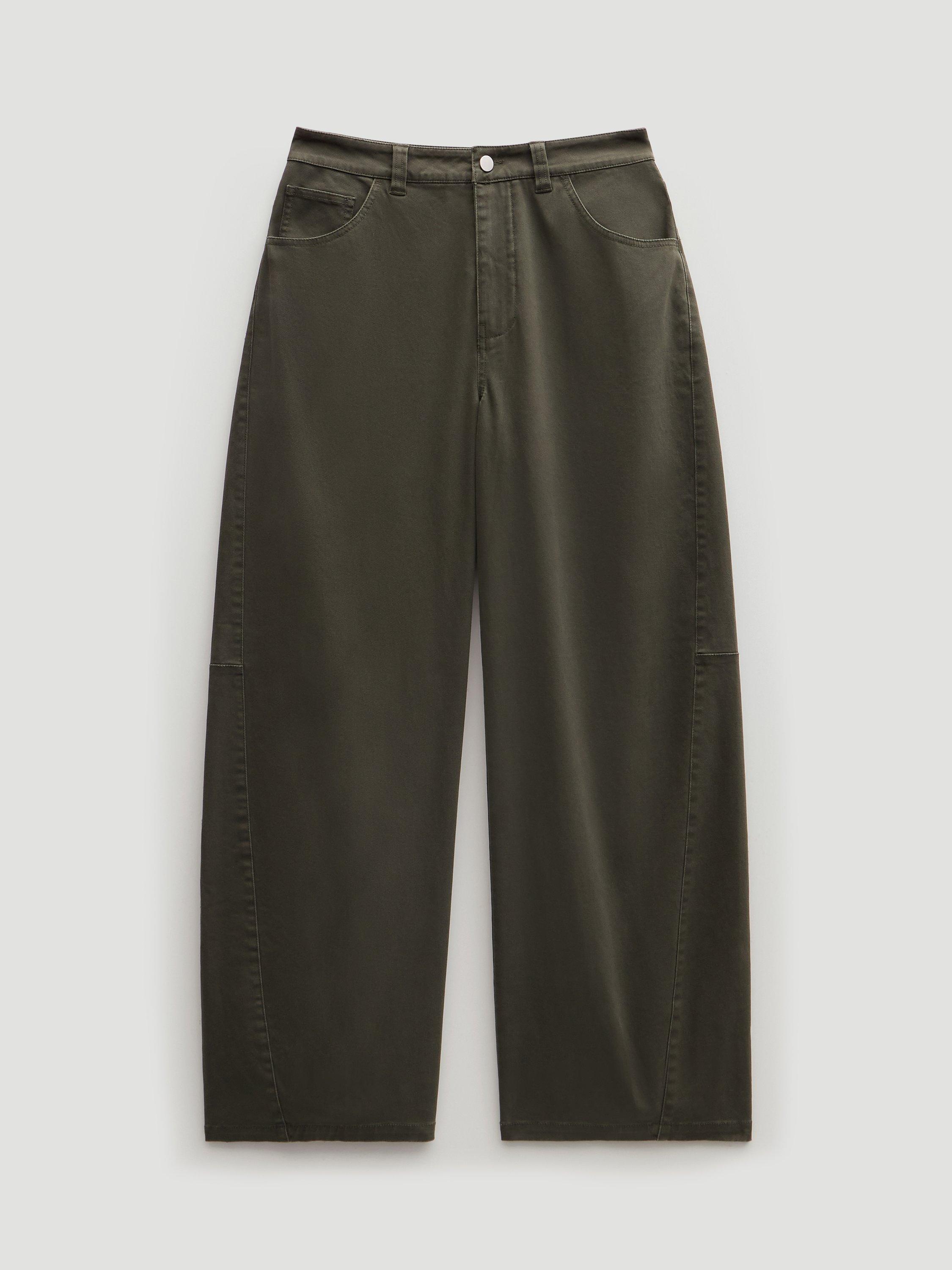 Product image 4 of 6, which shows HUSH Bree Barrel Leg Trousers, Grey Green, 10