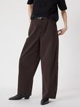 HUSH Bree Barrel Leg Trousers, Toffee Brown