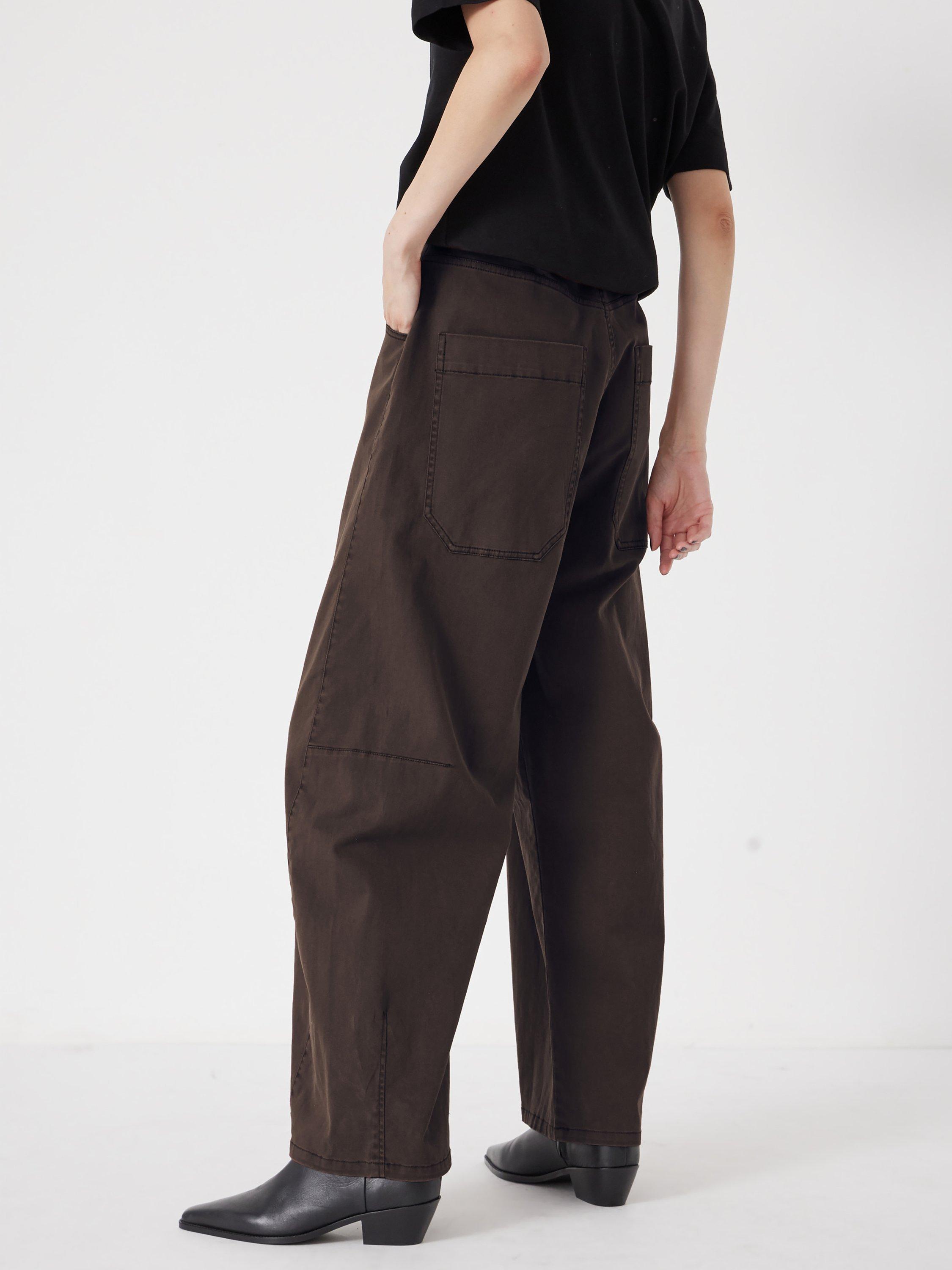 Product image 5 of 6, which shows HUSH Bree Barrel Leg Trousers, Toffee Brown, 18S