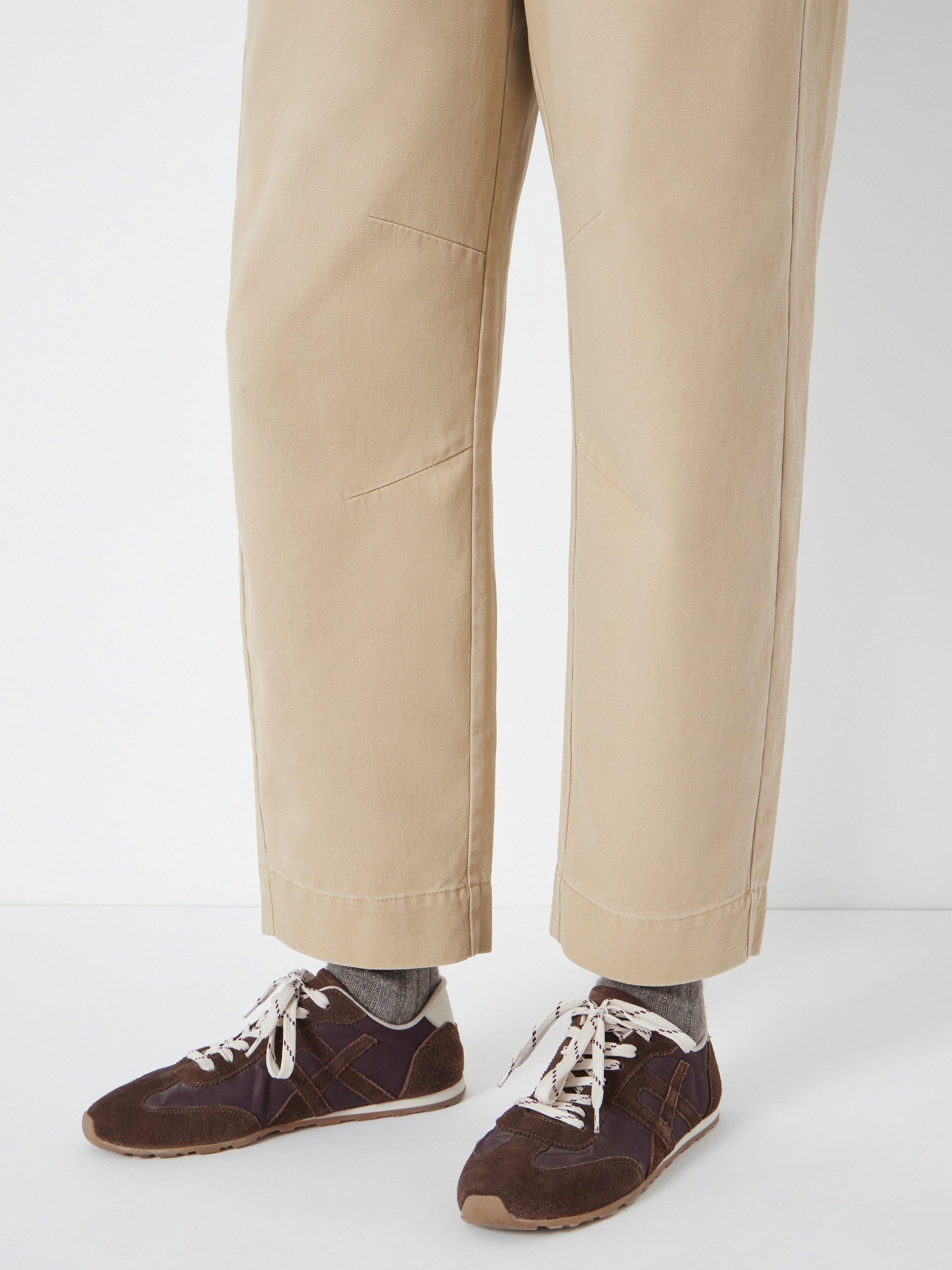 Product image 5 of 6, which shows HUSH Jack Barrel Leg Trousers, Washed Beige, 4