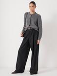 HUSH Lya Wool Blend Wide Leg Trousers, Black