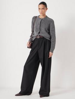 HUSH Lya Wool Blend Wide Leg Trousers - view 2, Black