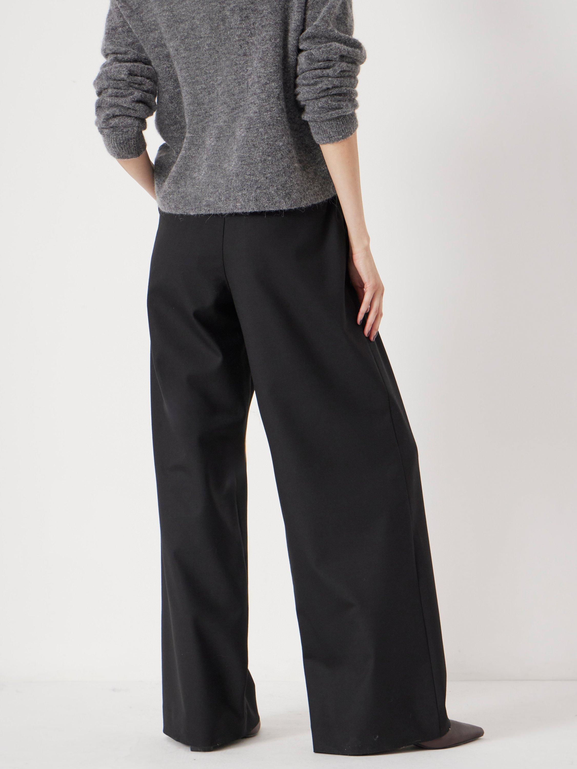 Product image 5 of 5, which shows HUSH Lya Wool Blend Wide Leg Trousers, Black, 4