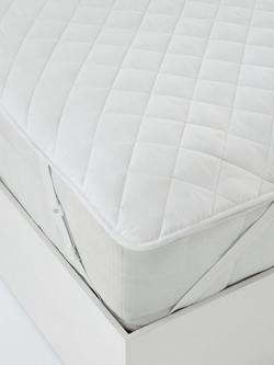 John Lewis Adjustable Quilted Mattress Protector, White