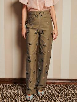 Sister Jane Sequin Daisy Jeans, Green, Green