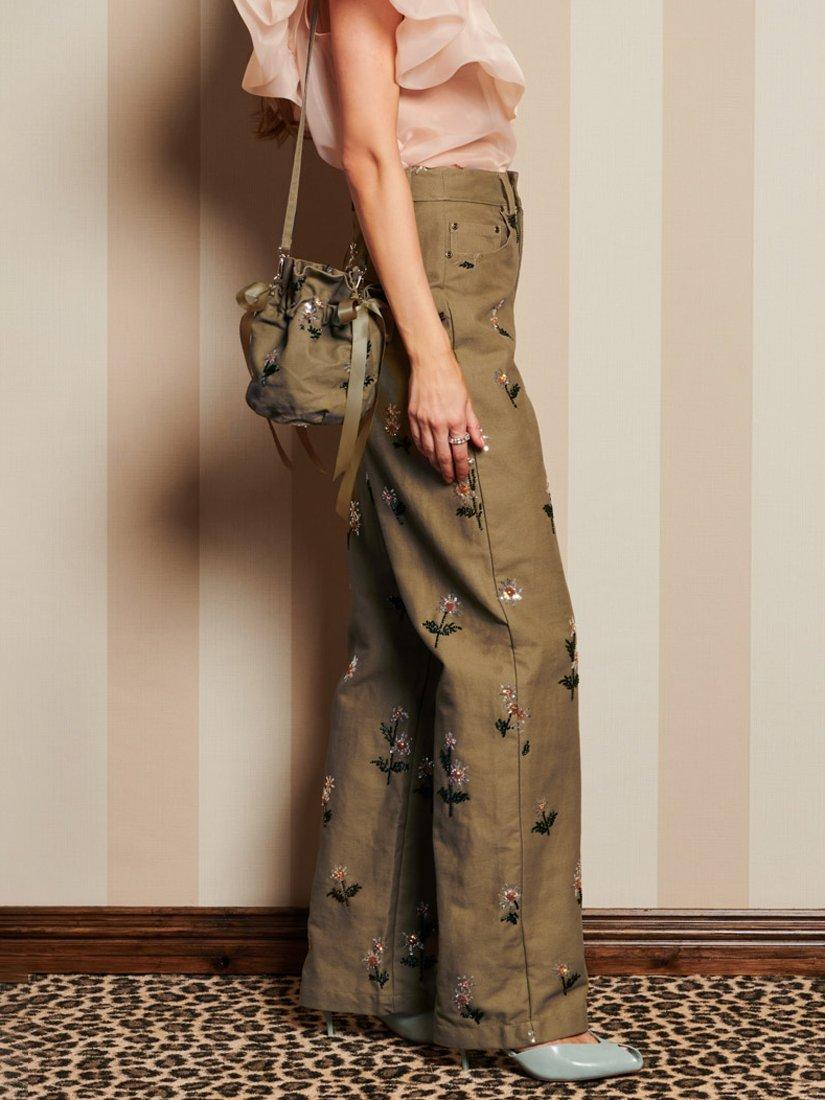 Product image 3 of 6, which shows Sister Jane Sequin Daisy Jeans, Green, 6