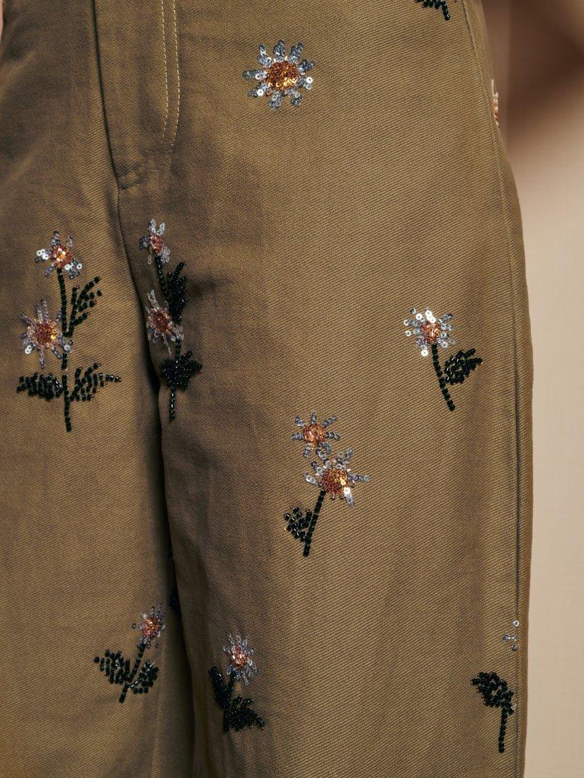 Product image 6 of 6, which shows Sister Jane Sequin Daisy Jeans, Green, 6