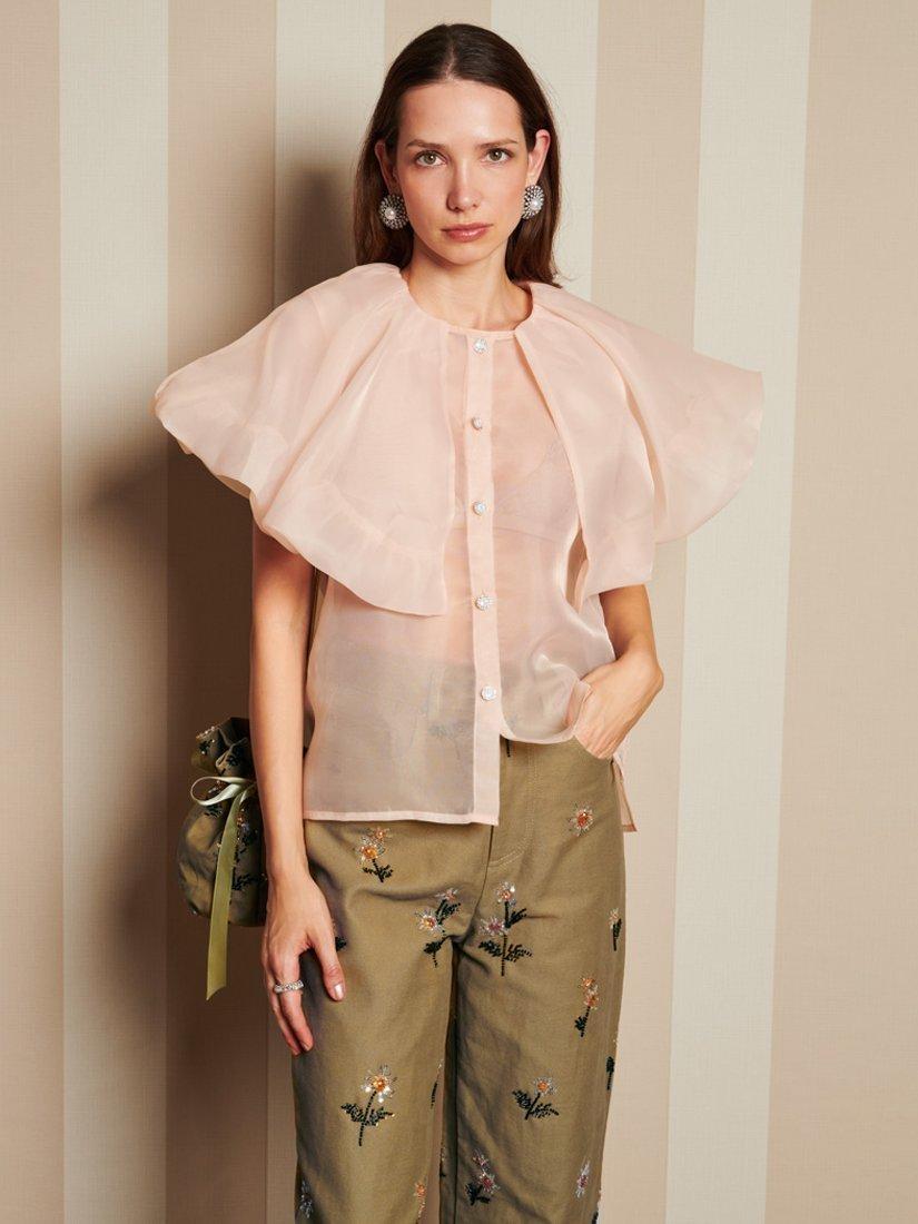 Product image 1 of 6, which shows Sister Jane Harmony Organza Top, Pink, 6