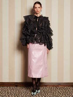 Sister Jane Romance Ties Ruffle Top, Black - view 2, Black