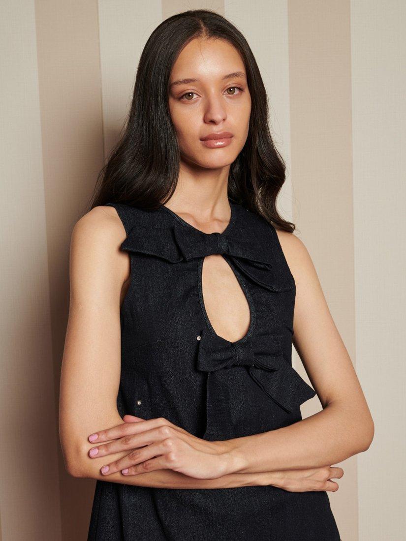 Product image 5 of 6, which shows Sister Jane Curio Denim Mini Dress, Navy, 6