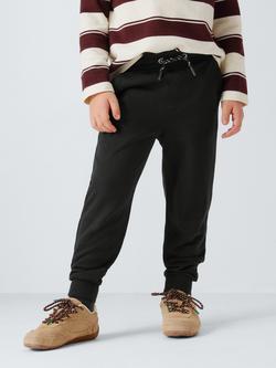 John Lewis Kids' Jersey Tapered Joggers, Black, Black